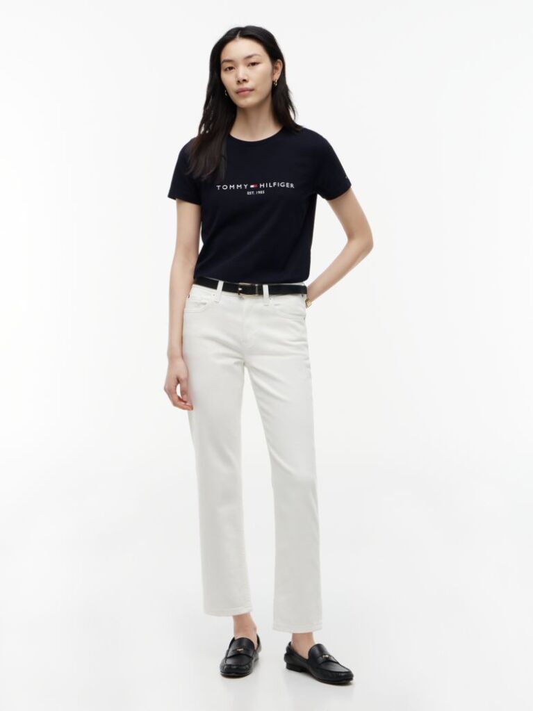 Blue ORGANIC COTTON T-SHIRT AND LOGO  Women
