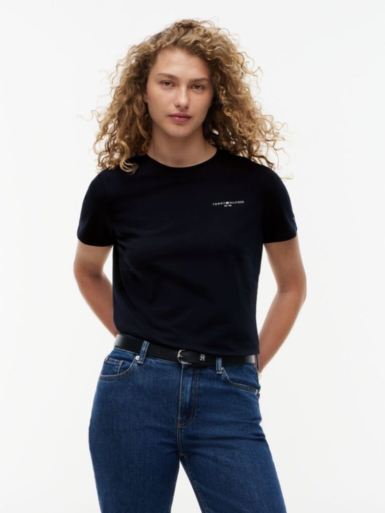 Blue Tricou Signature Cu Logo 1985 Collection   Femei