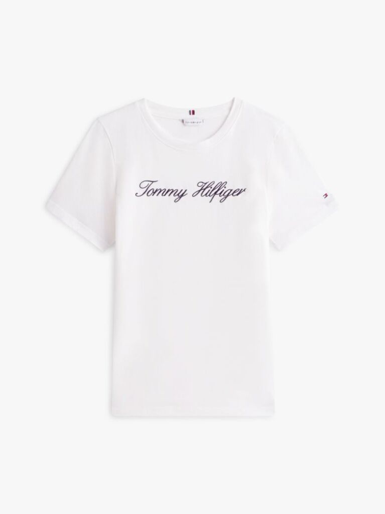 Alb Tricou Regular Cu Guler Crew  Femei