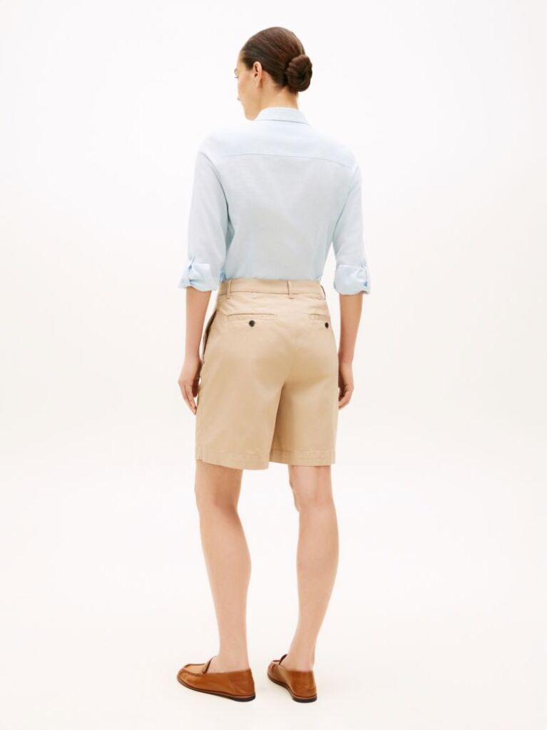 Bej Pantaloni Scurti Chino Spalati Cu Croiala Regular  Femei