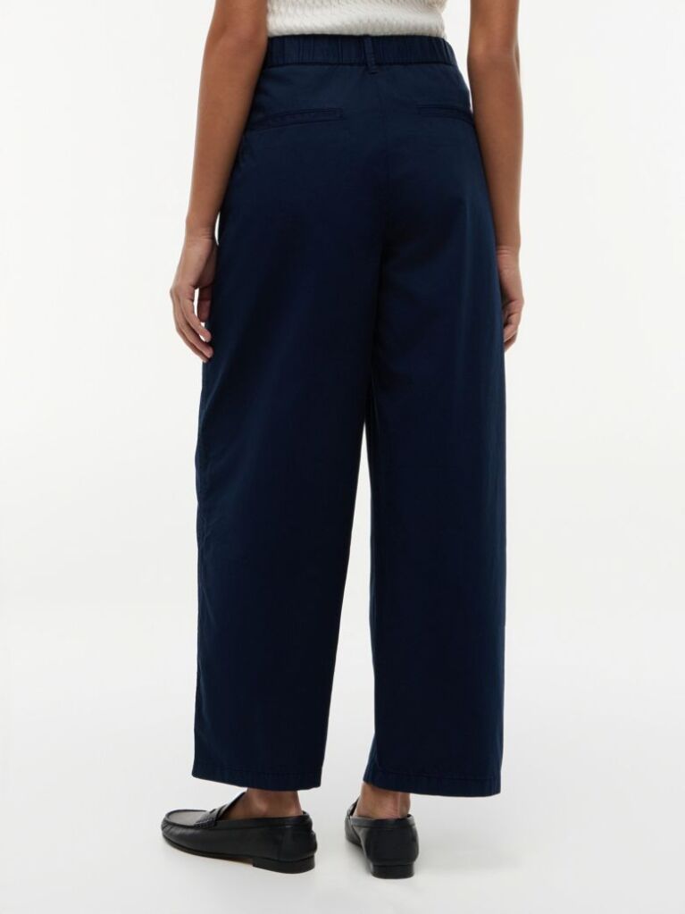 Blue Pantaloni Chino Cu Croiala Barrel Spalati  Femei