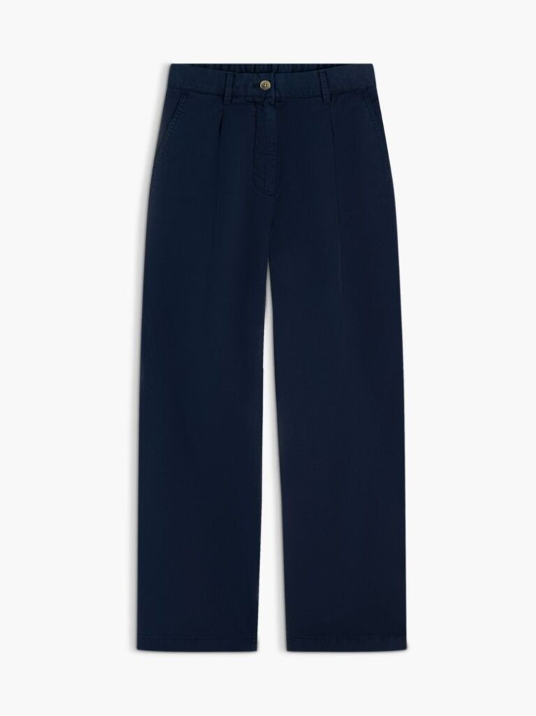 Blue Pantaloni Chino Cu Croiala Barrel Spalati  Femei