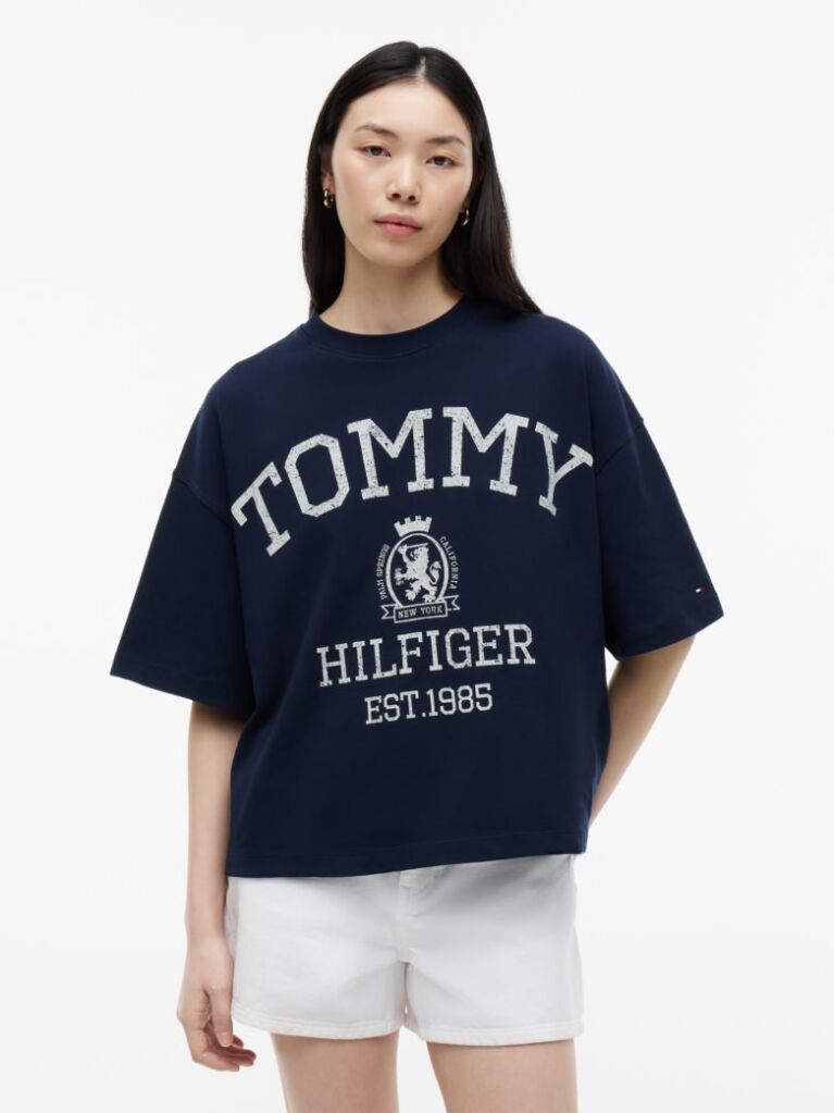 Blue Crest Relaxed Oversized T-Shirt  Women