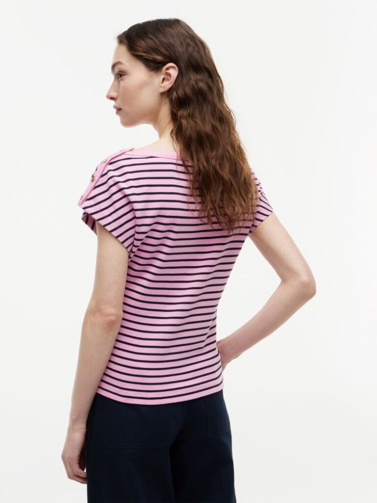 Multi Tricou Cu Guler Boat Si Nasturi Aurii  Femei