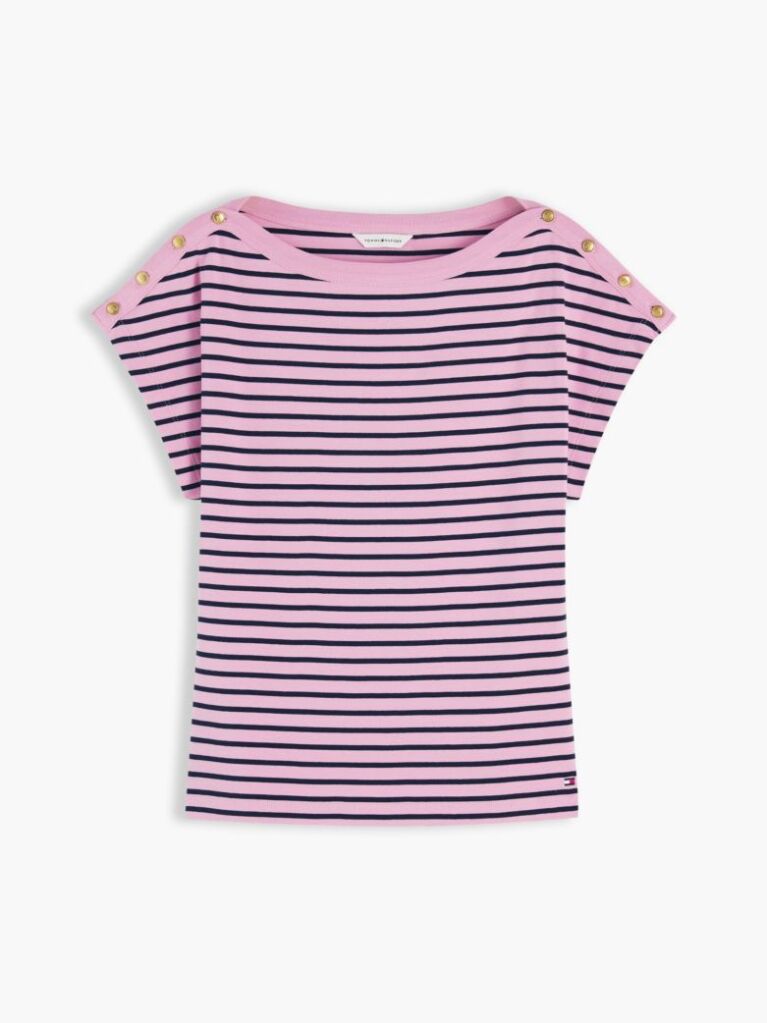 Multi Tricou Cu Guler Boat Si Nasturi Aurii  Femei