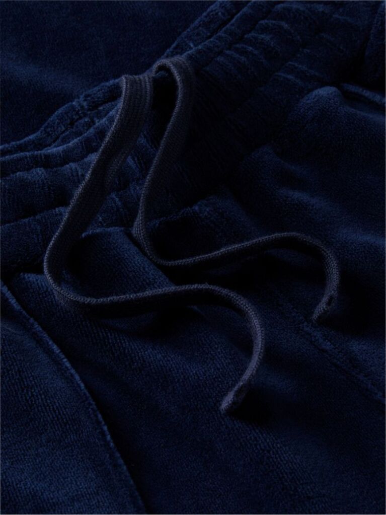 Blue Velour Mid Rise Relaxed Straight Joggers  Women