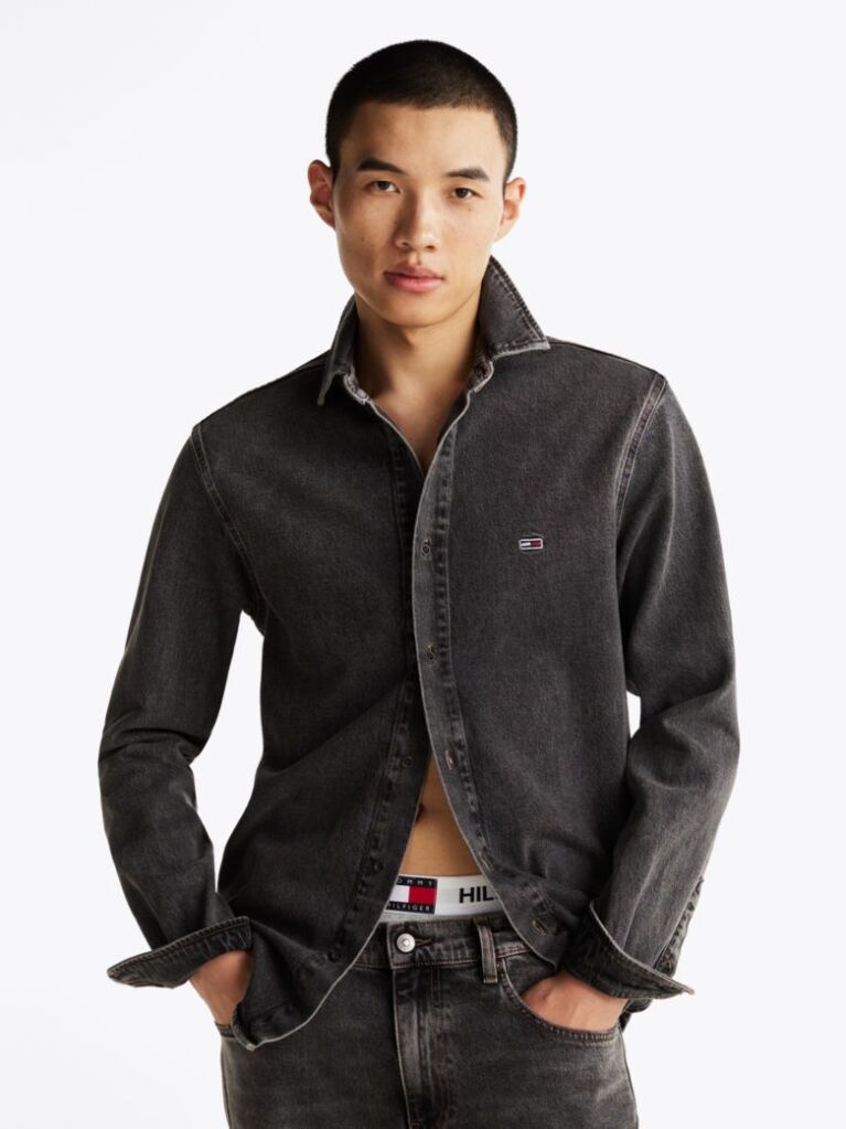 Denim Hanorac Regular Fit Din Denim Decolorat  Barbati