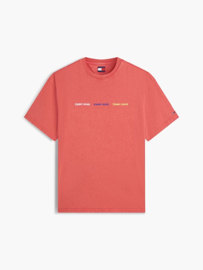 Rosu T-Shirt Cu Logo Repetat  Barbati