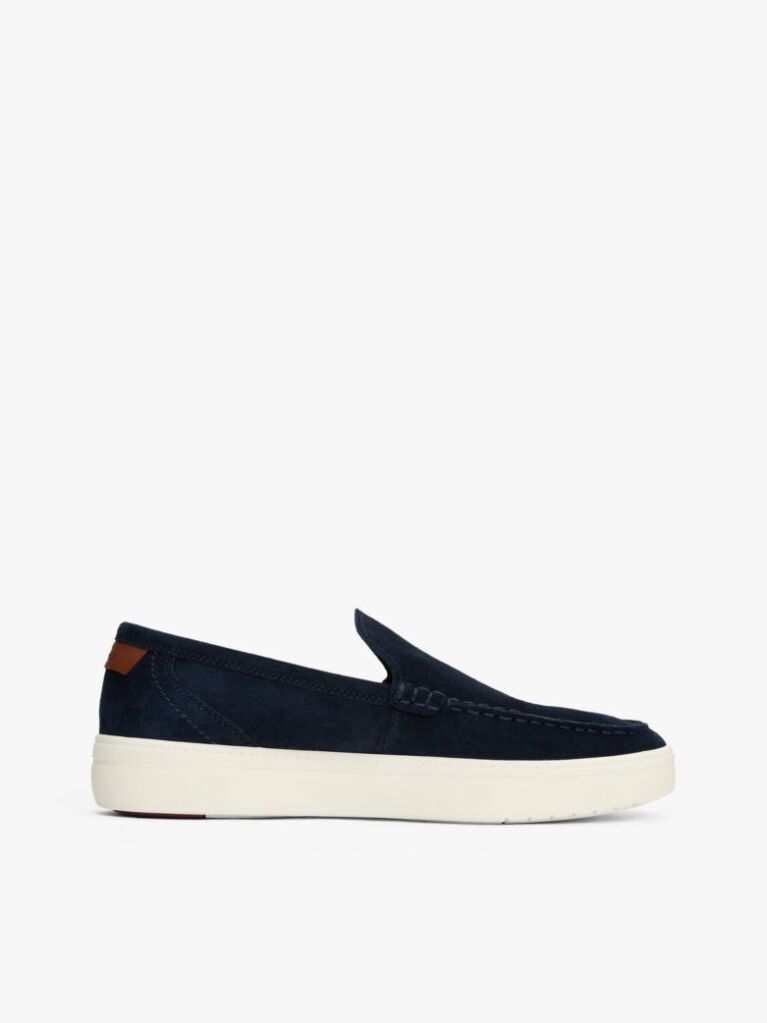 Blue Mocasini Slip-On Din Piele Intoarsa Cu Semnatura Brandului  Barbati
