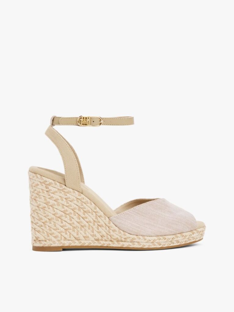 Bej Andale Espadrile Cu Toc Wedge Din Chambray  Femei