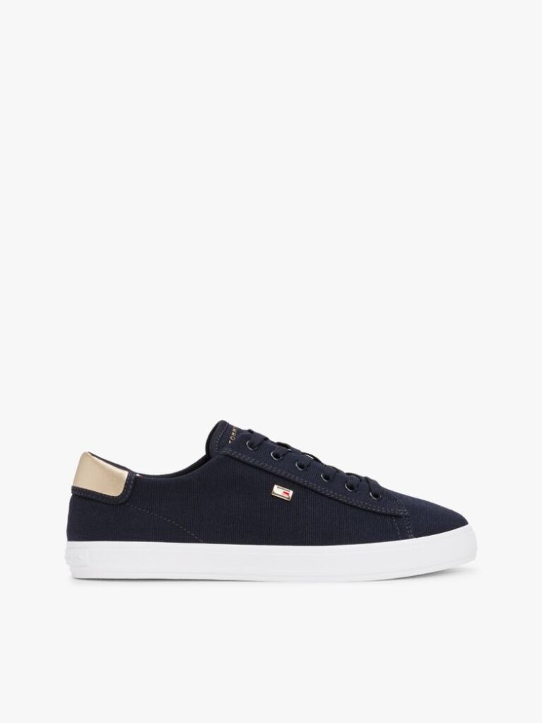 Blue Pantofi Sport Din Panza Cu Panou Metalic   Femei
