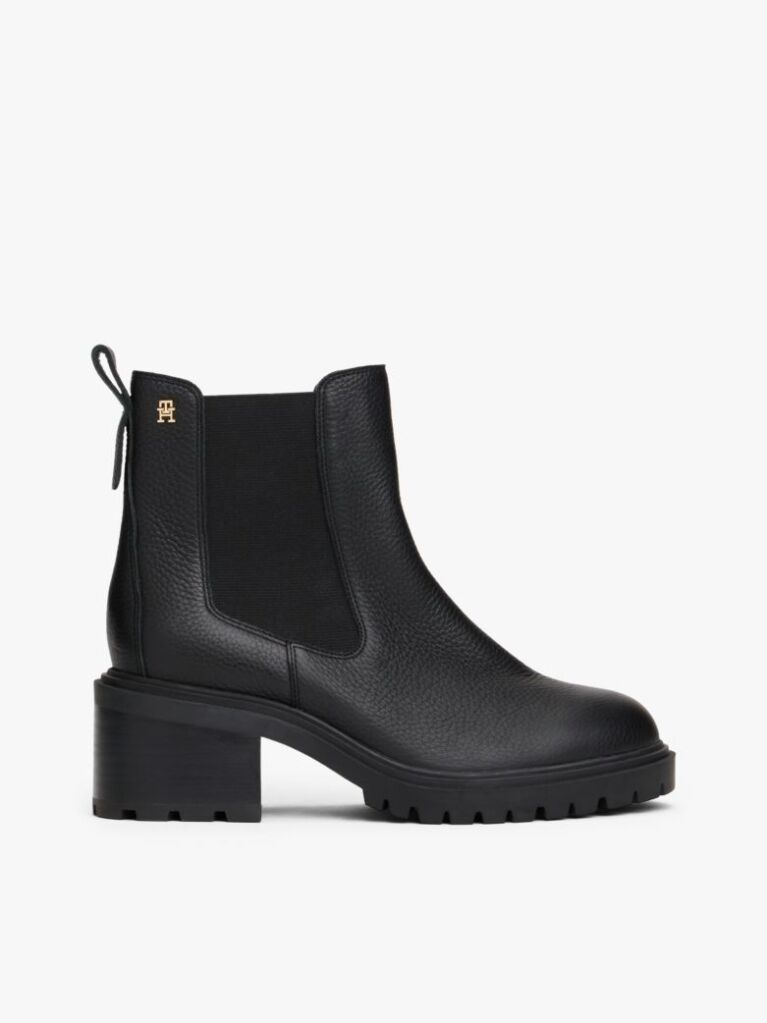 Negru Cizme Chelsea Din Piele Cu Talpa Cleat  Femei