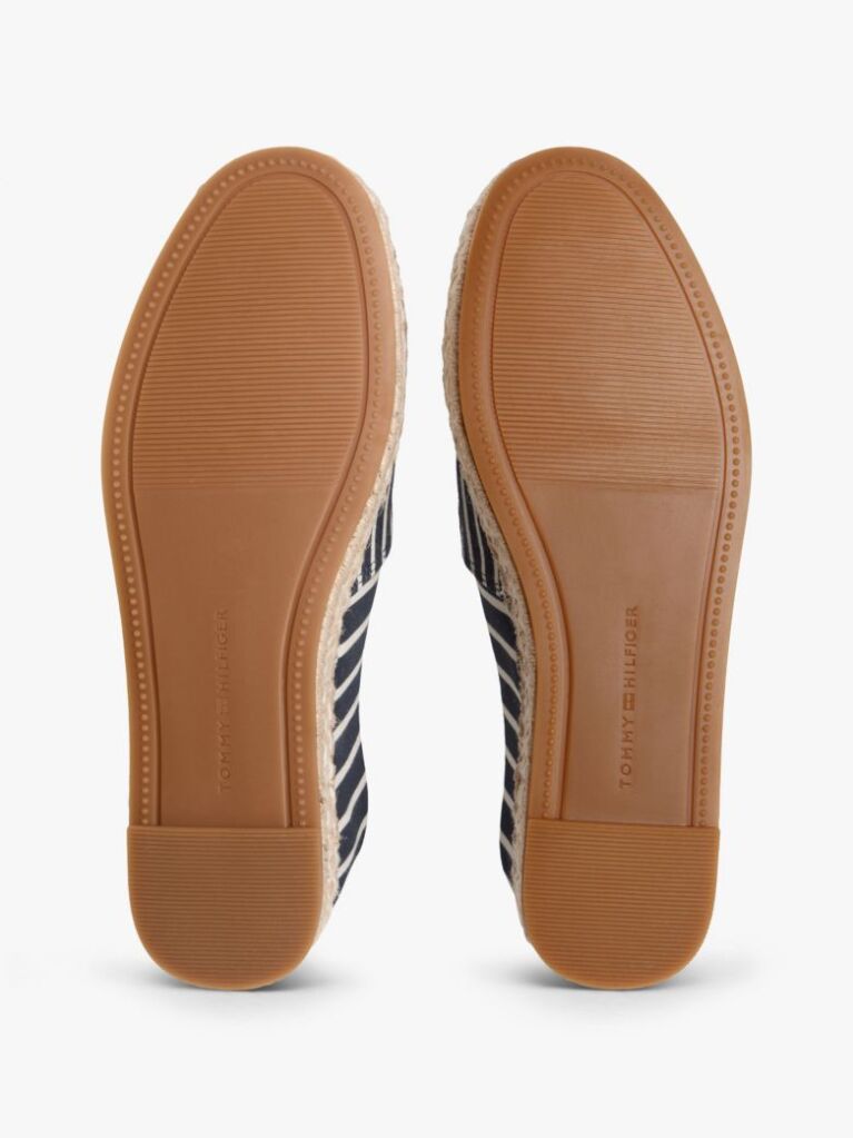 Blue Espadrile Cu Platforma Din Panza Cu Dungi Si Monograma TH  Femei