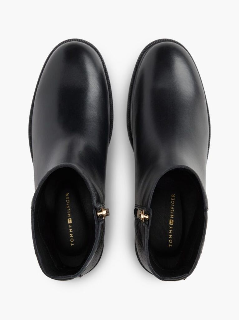 Negru Botine Din Piele Cu Monograma TH  Femei