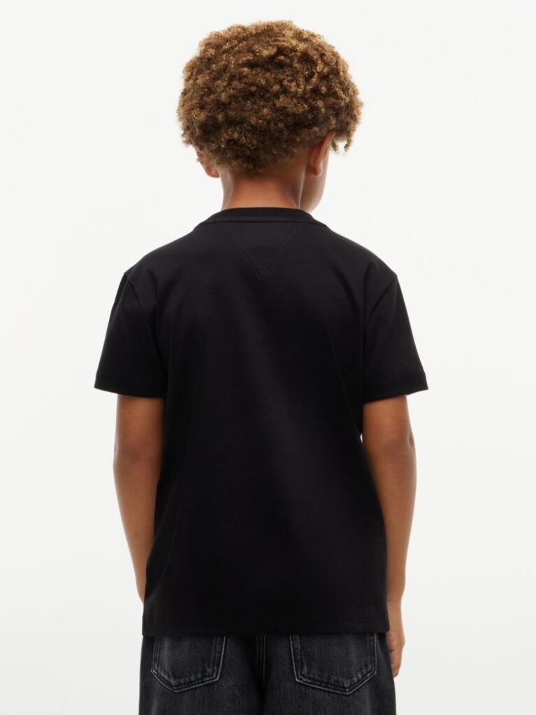 Negru Appliqué T-Shirt Cu Logo  Baieti