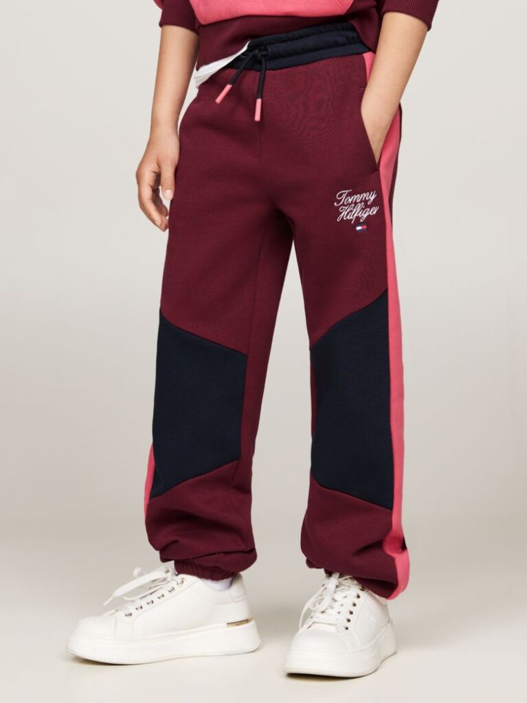 Multi Colorblock Drawstring Waist Joggers  Girls