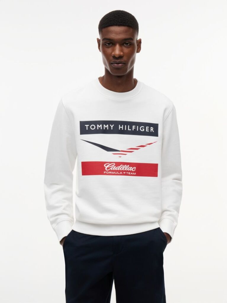 White TH x Cadillac Formula 1® Team Chevron Sweatshirt  Unisex