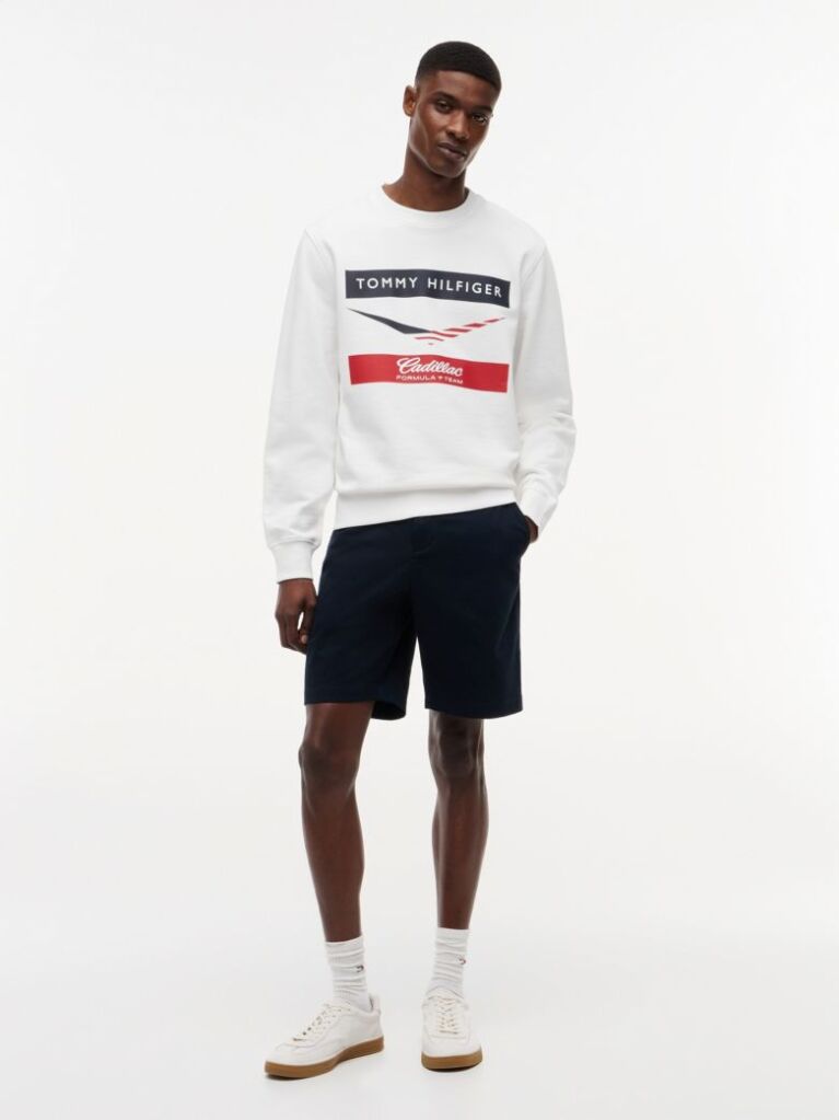 White TH x Cadillac Formula 1® Team Chevron Sweatshirt  Unisex