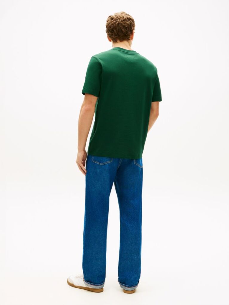 Verde Tricou Cu Guler Rotund Si Broderie Cu Logo Tonal  Barbati