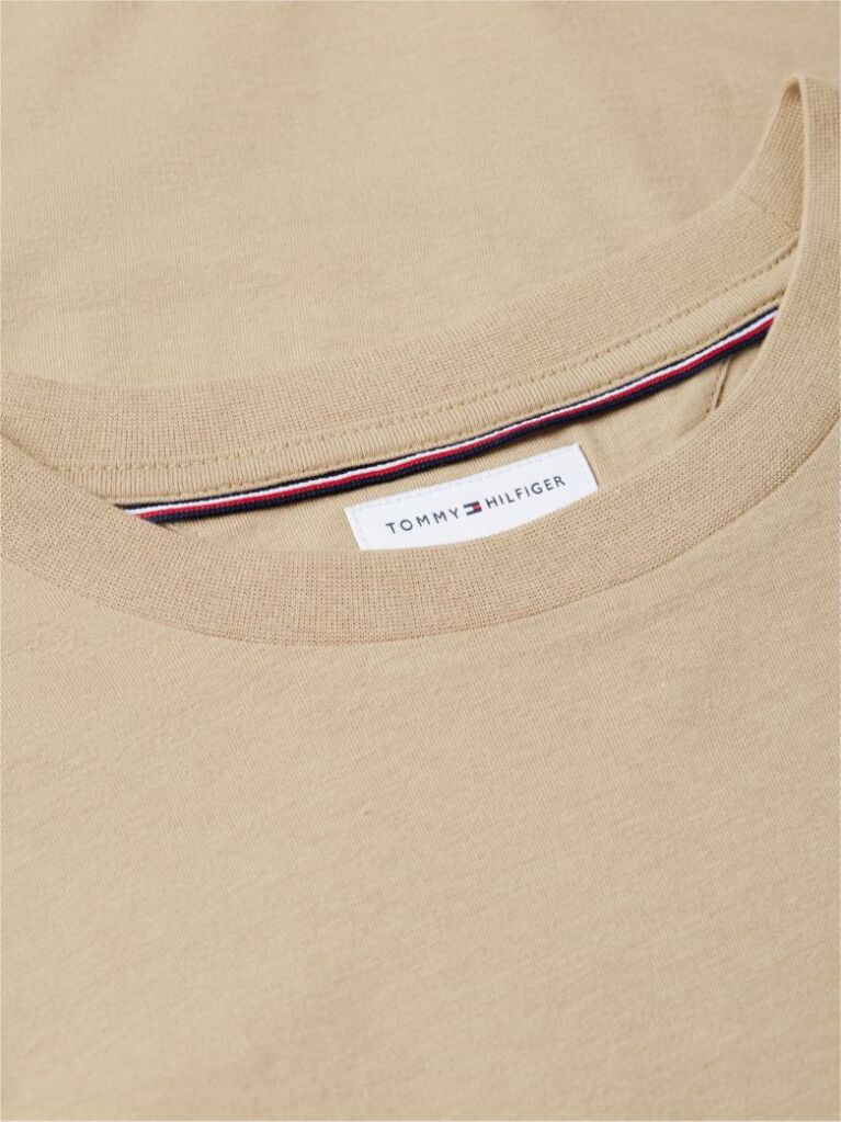 Bej Tricou Cu Guler Rotund Si Imprimeu Cu Logo  Barbati