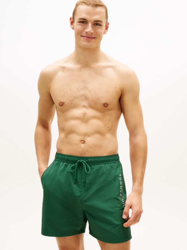 Verde Pantaloni Scurti De Plaja Cu Lungime Medie Cu Logo Original  Barbati