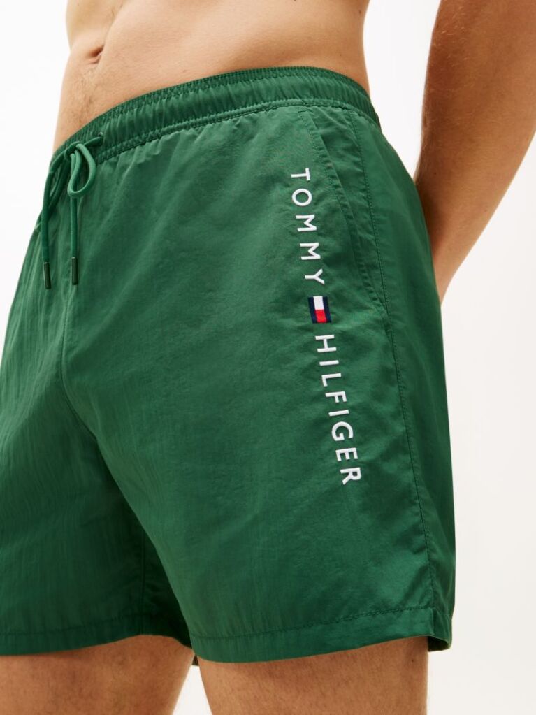 Verde Pantaloni Scurti De Plaja Cu Lungime Medie Cu Logo Original  Barbati