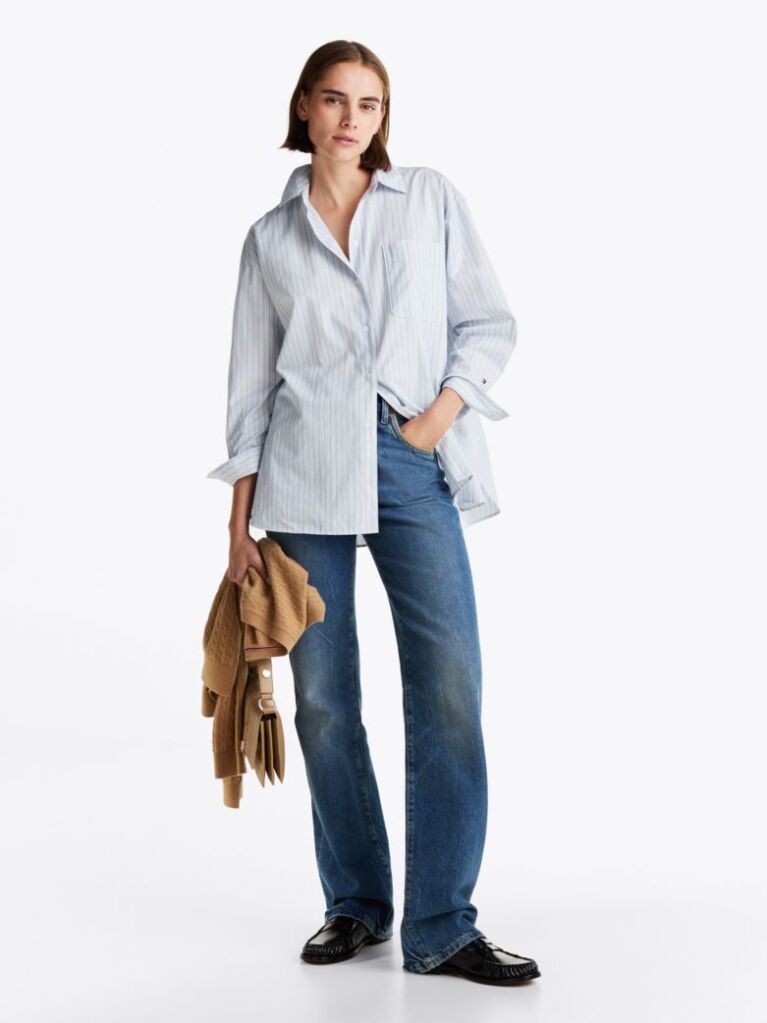 Blue Jeansi Bootcut Relaxati Cu Talie Inalta  Femei