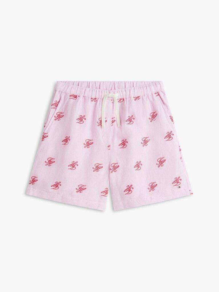 Roz Pantaloni Scurti Relaxati Din Amestec De In  Femei