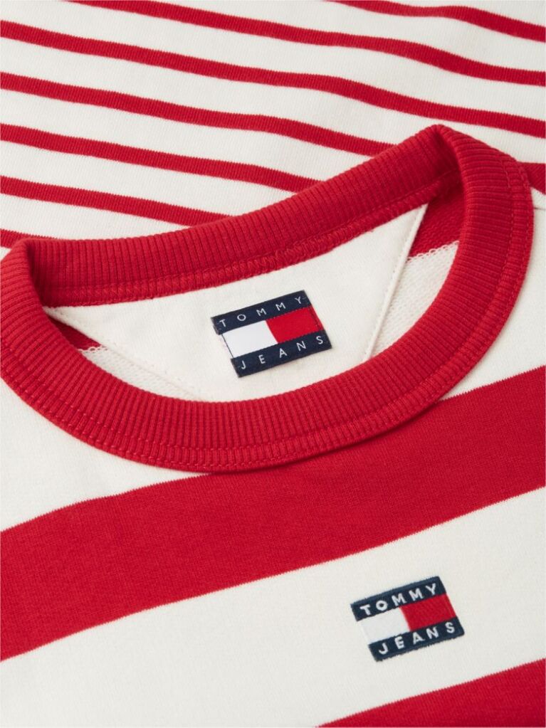 Multi Tommy Badge Hanorac Fara Gluga Cu Croiala Lejera Si Dungi  Femei