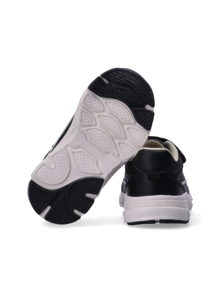 Black Logo Hook And Loop Sneakers  Girls