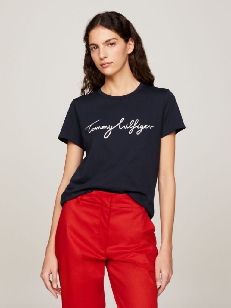 Blue Heritage Crew Neck Logo T-Shirt  Women