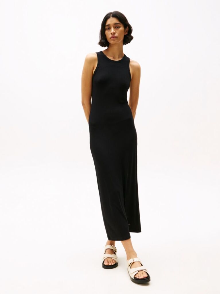Negru Rochie Midi Bodycon Tricotata  Femei