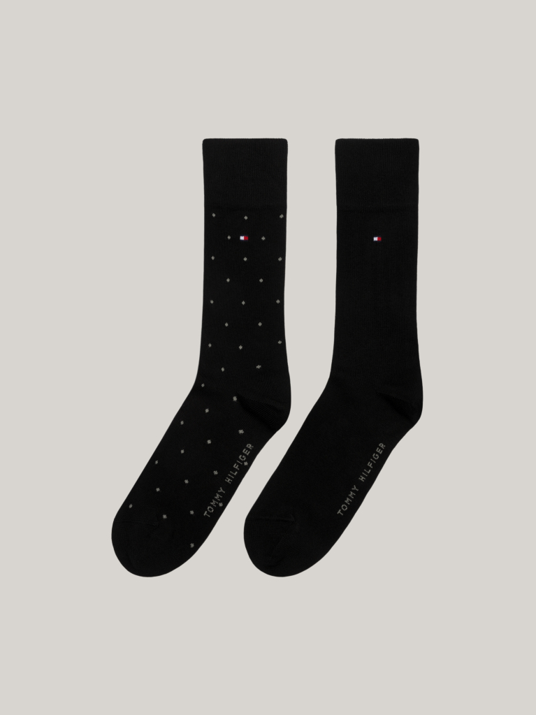 Negru Set 2 Perechi De Sosete Clasice Pentru Barbati Tommy Hilfiger   Barbati