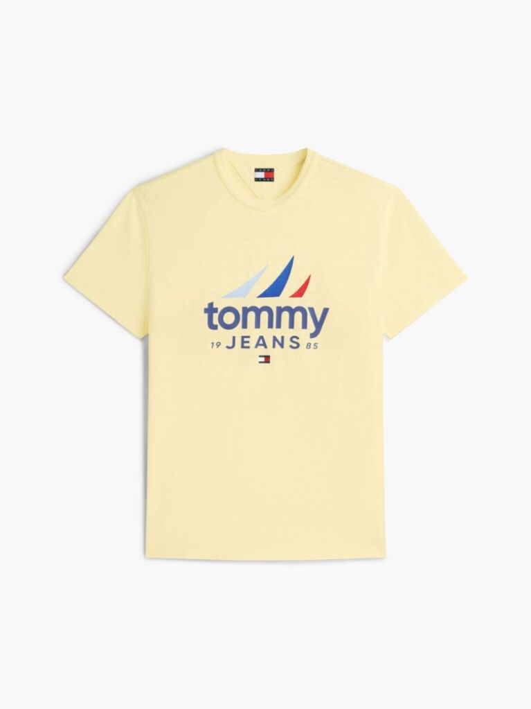 Galben T-Shirt Din Jersey Texturat  Barbati