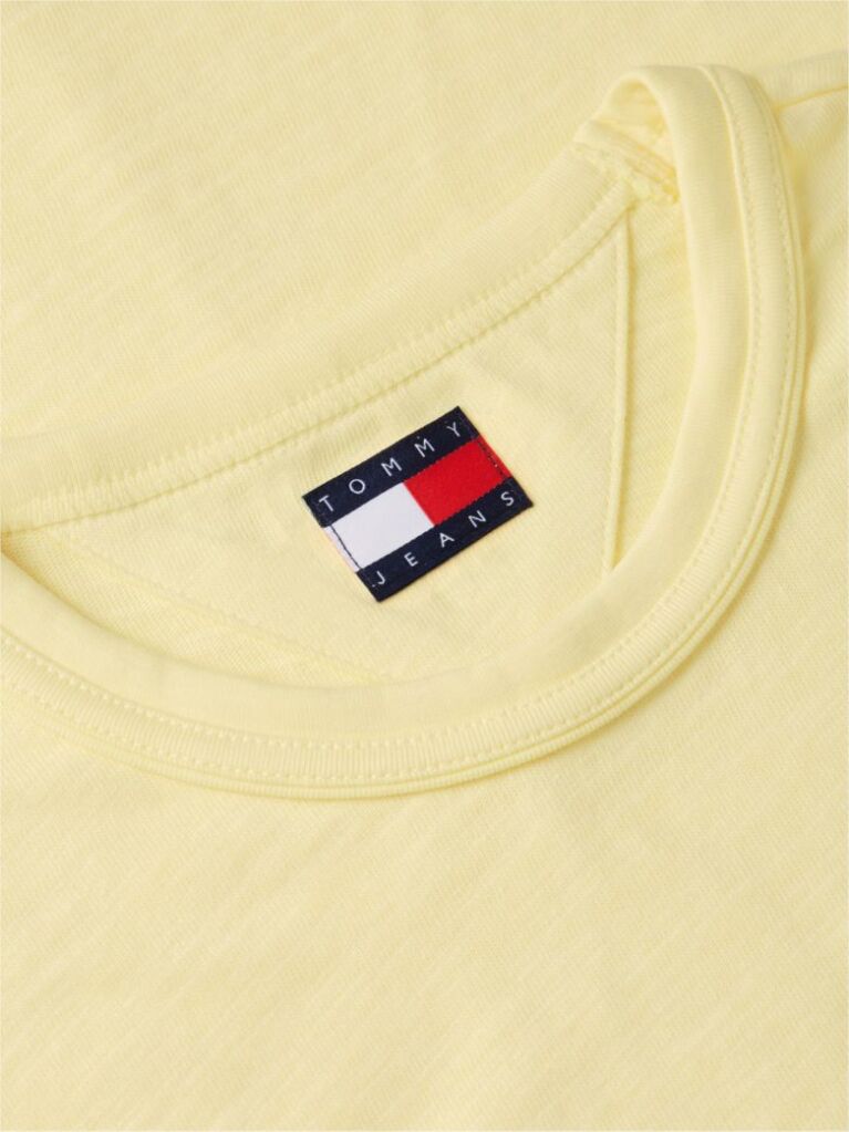 Galben T-Shirt Din Jersey Texturat  Barbati
