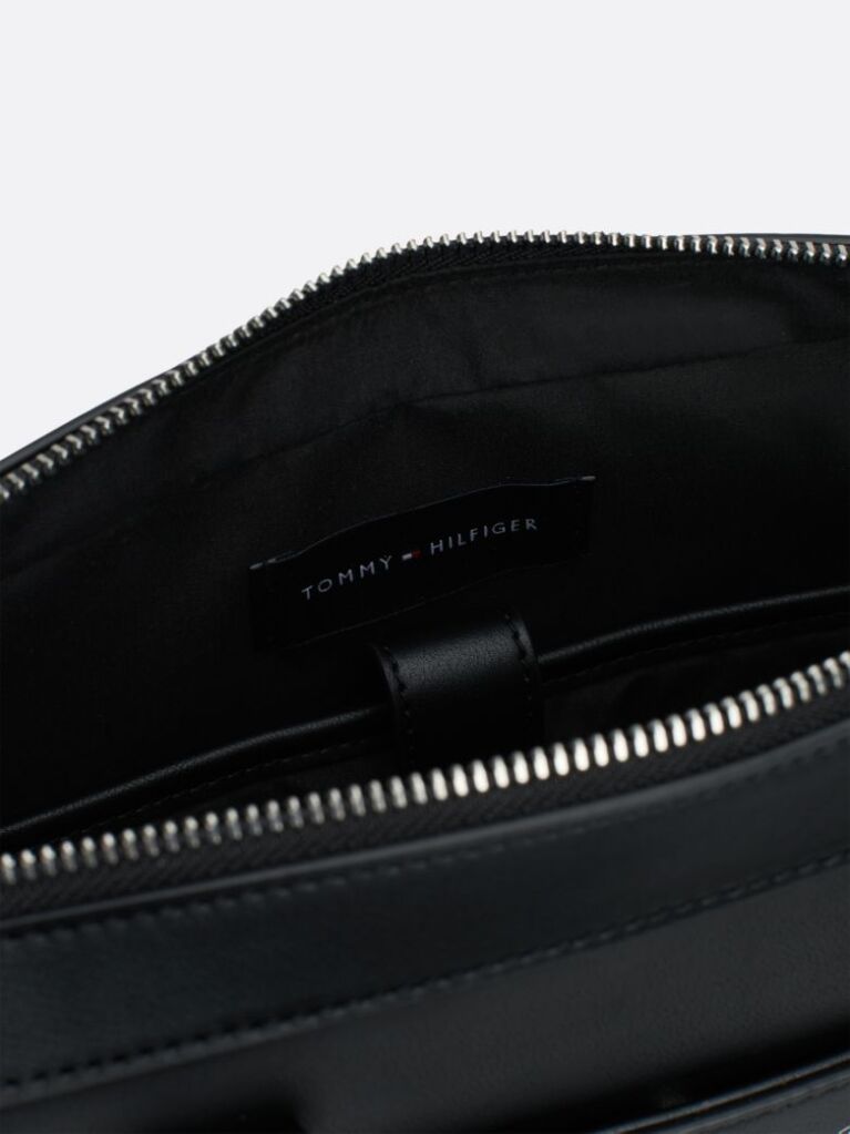 Negru Geanta De Laptop Cu Textura Mixta Corporate  Barbati