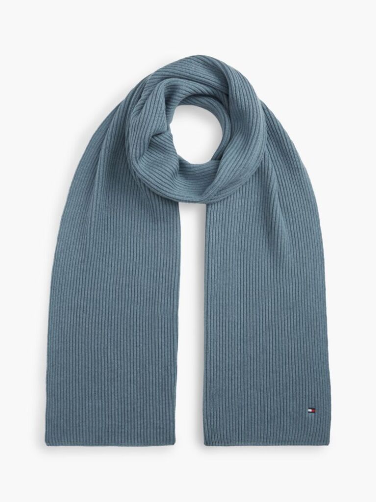 Blue Esarfa Din Casmir Cu Steag Brodat Hilfiger  Barbati