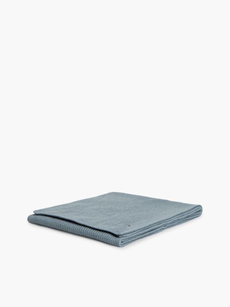 Blue Esarfa Din Casmir Cu Steag Brodat Hilfiger  Barbati