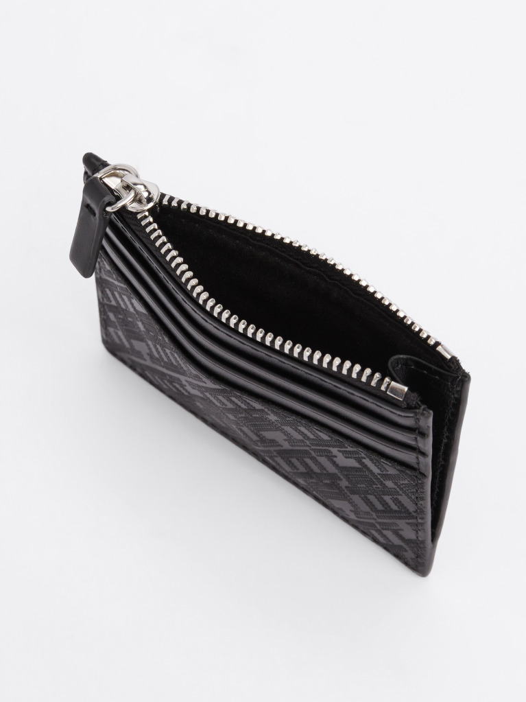 Negru Portcard Din Piele TH Monogram  Barbati