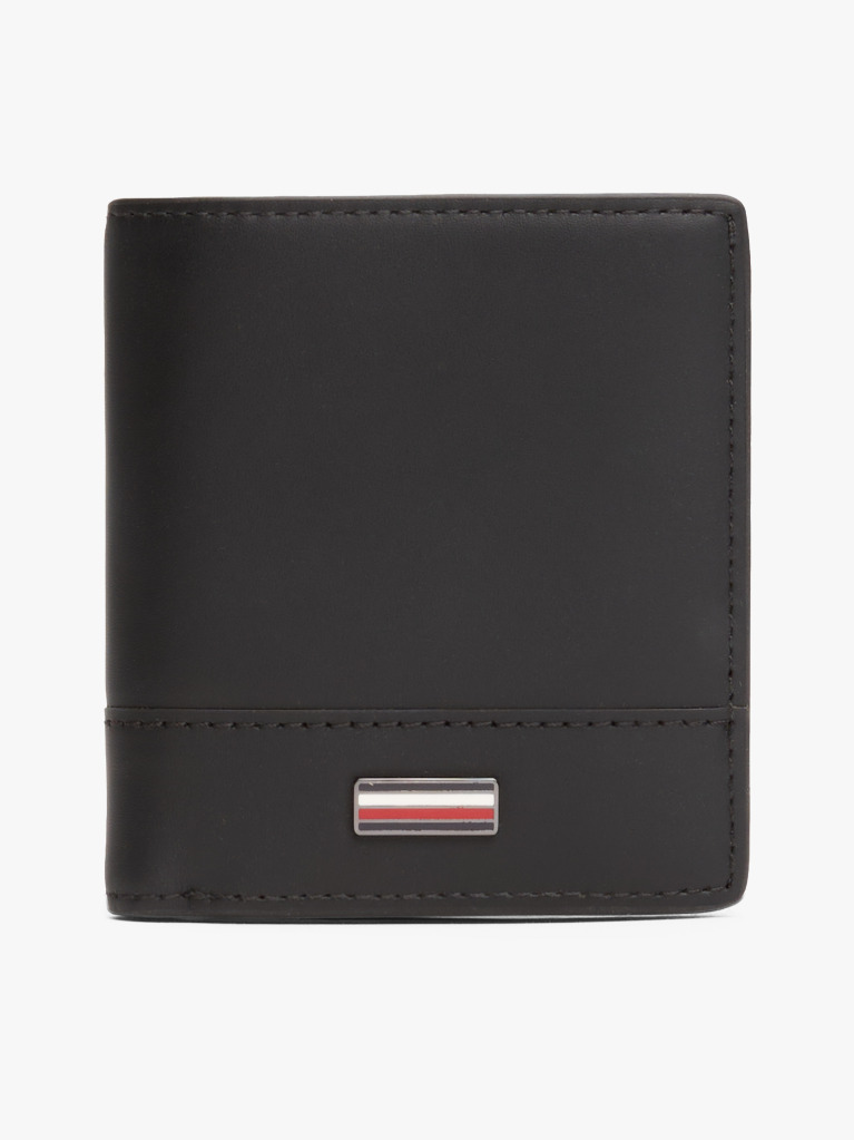 Negru Portofel Din Piele Trifold Corporativ  Barbati