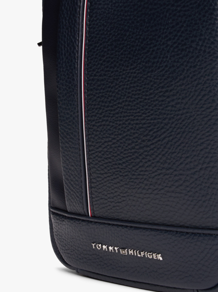 Blue Geanta Crossbody Reporter Cu Logo Metalic  Barbati