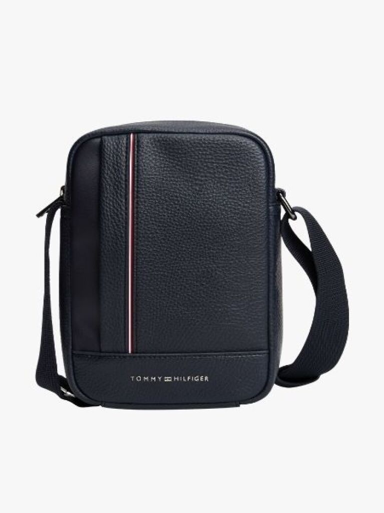 Blue Geanta Crossbody Reporter Cu Logo Metalic  Barbati