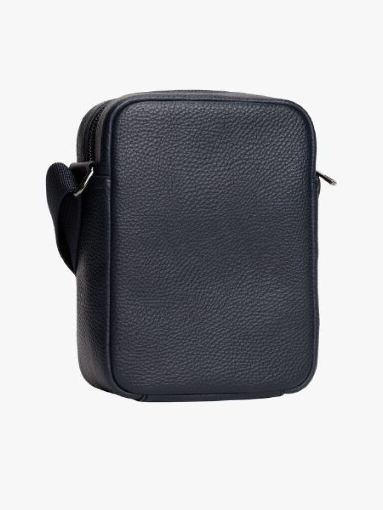 Blue Geanta Crossbody Reporter Cu Logo Metalic  Barbati