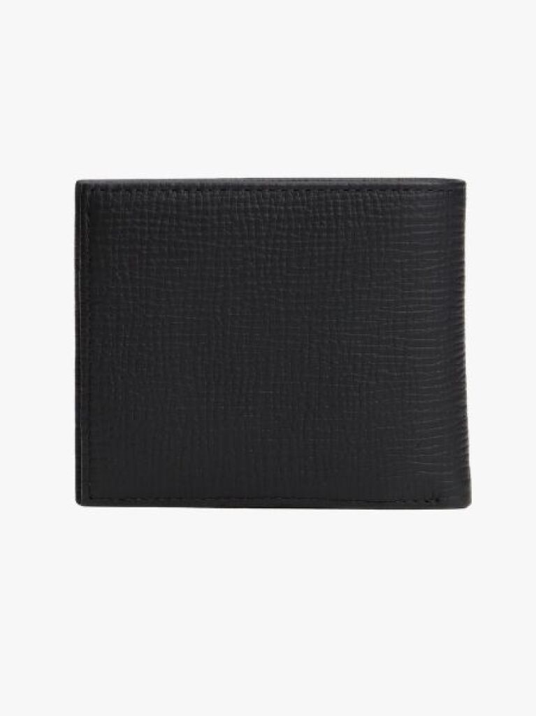 Negru Portofel Bifold Din Piele Cu Logo Hilfiger Flag  Barbati