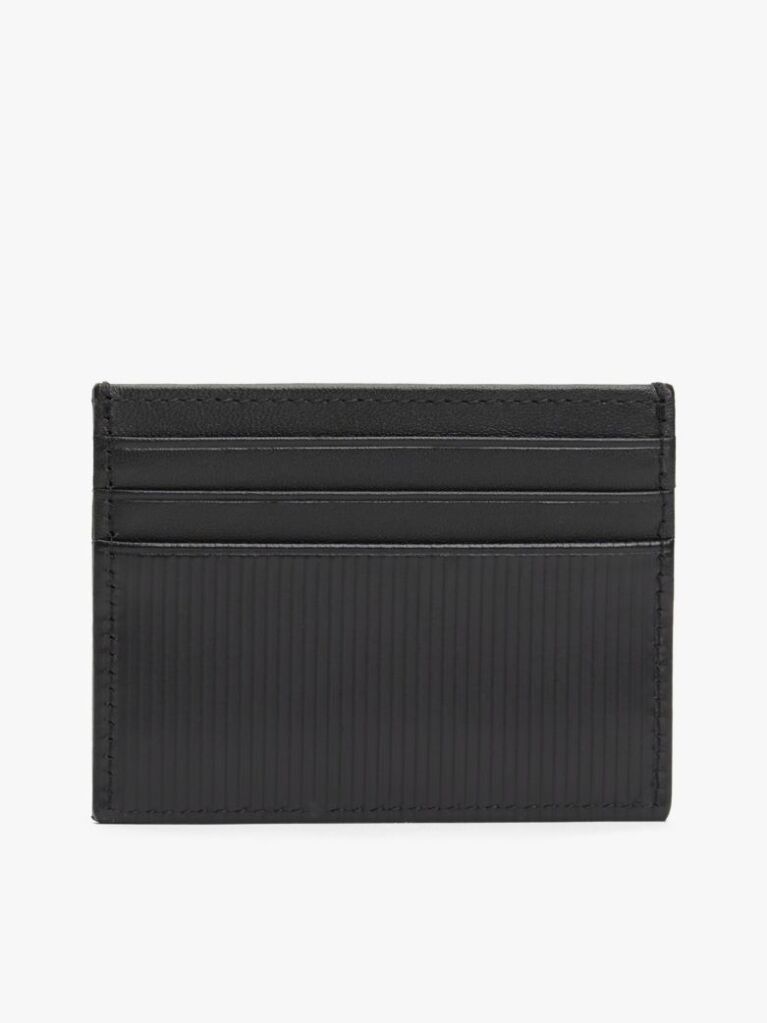 Negru Hilfiger Flag Portofel Pentru Carduri Din Piele Cu Logo Din Piele   Barbati