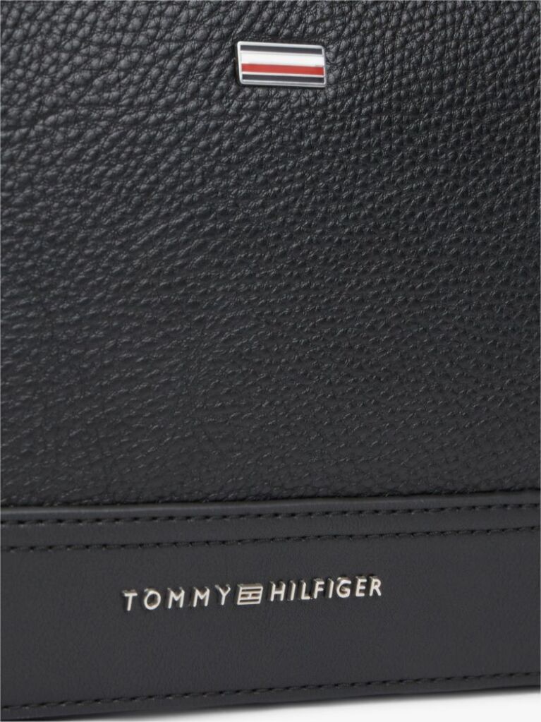 Negru Geanta De Reporter Crossbody Cu Banda Signature Si Placa  Barbati