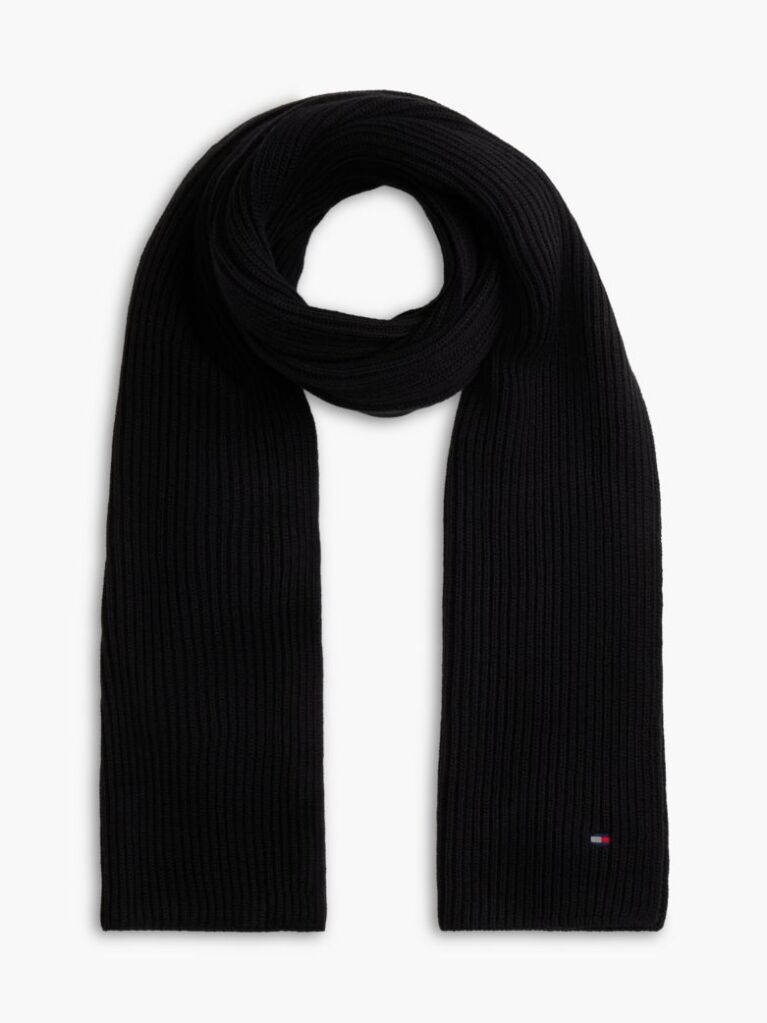 Black Hilfiger Flag Scarf And Beanie Gift Box  Men