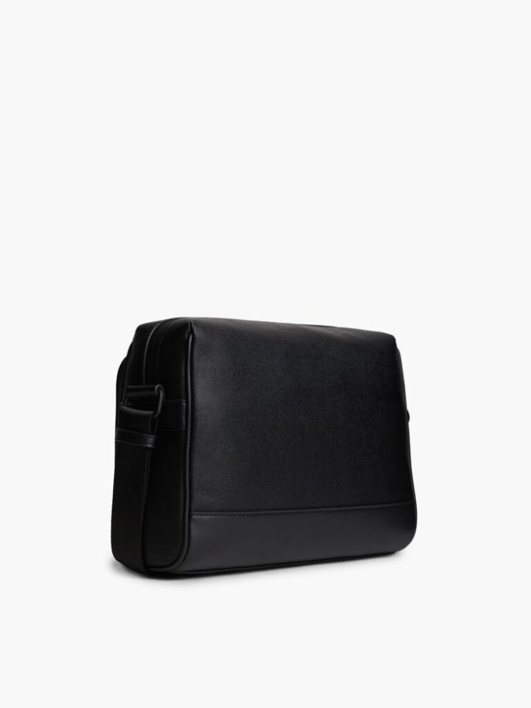 Negru Geanta Crossbody Messenger Modern Cu Steag  Barbati