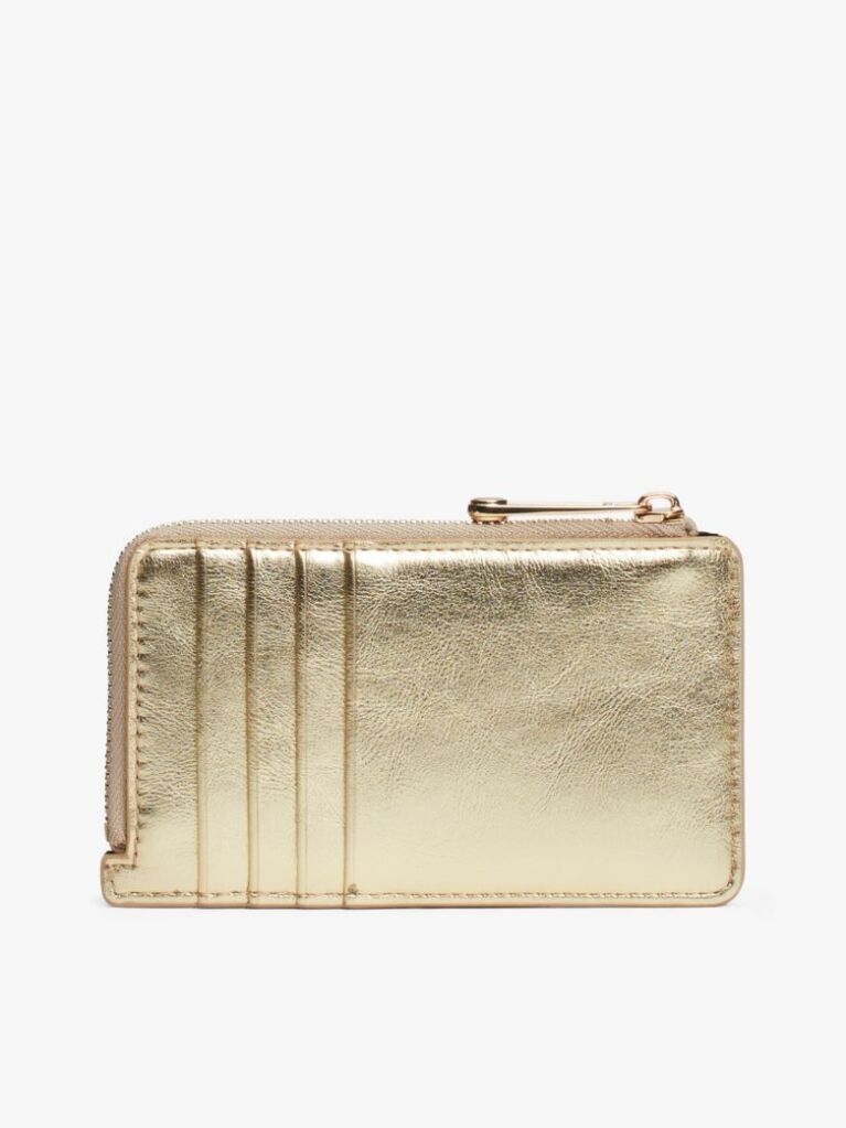 Gold TH Monogram Slim Metallic Wallet  Women