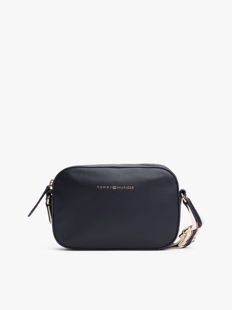 Blue Geanta Crossbody Cu Bretea Si Logo  Femei